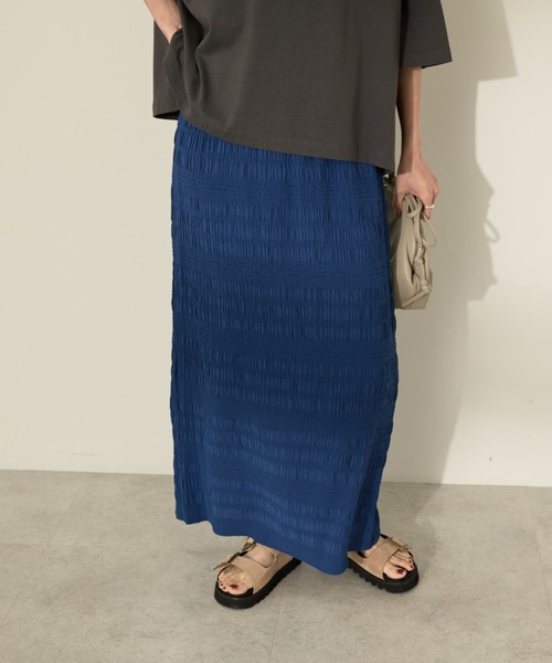 AMERICAN HOLIC（アメリカンホリック）の「シャーリングタイトスカート（スカート・レディース・ブラック/ライトベージュ/ブルー系その他6/その他6/チャコールグレー・M/L）」の6枚目の写真