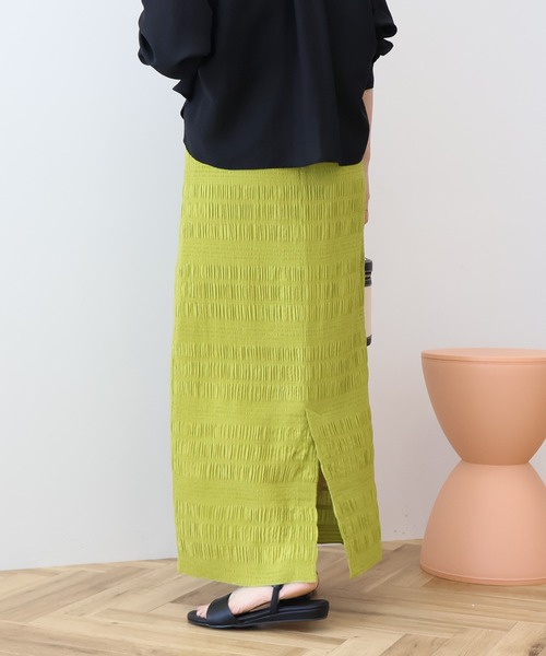 AMERICAN HOLIC（アメリカンホリック）の「シャーリングタイトスカート（スカート・レディース・ブラック/ライトベージュ/ブルー系その他6/その他6/チャコールグレー・M/L）」の11枚目の写真