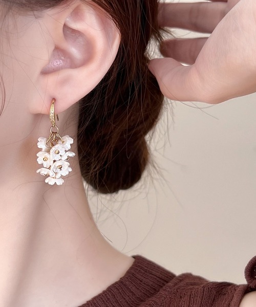 セール】アレルギー対応花ピアス（ピアス（両耳用））｜LA