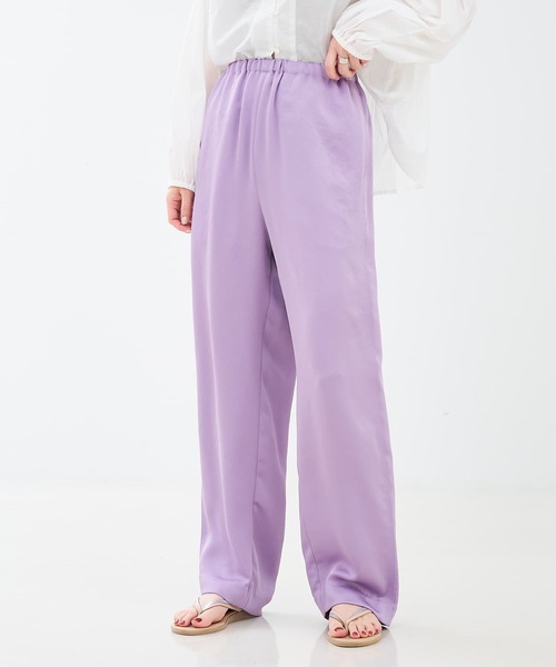 collex(コレックス)の「【手洗い可能】【新色】リラックスサテンパンツ2(その他パンツ・レディース・セージグリーン/ライラック/ブラウン系その他・1/2)」の3枚目の写真