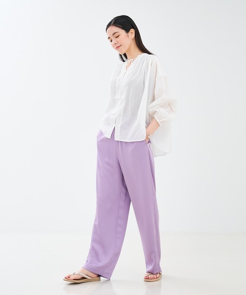 collex(コレックス)の「【手洗い可能】【新色】リラックスサテンパンツ2(その他パンツ・レディース・セージグリーン/ライラック/ブラウン系その他・1/2)」の21枚目の写真