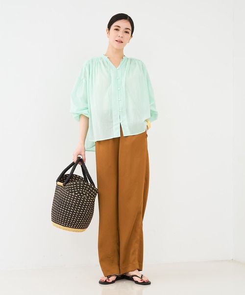 collex(コレックス)の「【手洗い可能】【新色】リラックスサテンパンツ2(その他パンツ・レディース・セージグリーン/ライラック/ブラウン系その他・1/2)」の4枚目の写真