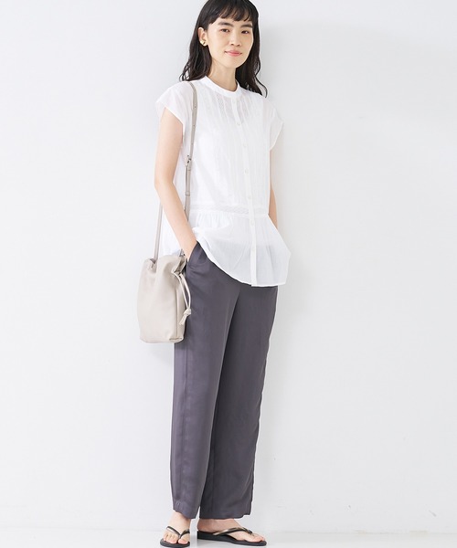 collex(コレックス)の「【手洗い可能】【新色】リラックスサテンパンツ2(その他パンツ・レディース・セージグリーン/ライラック/ブラウン系その他・1/2)」の6枚目の写真