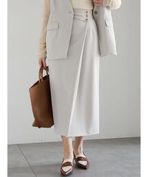 Te chichi | 【宮本茉由着用】ウエストマークラップナロースカート（セットアップ可）(スカート)