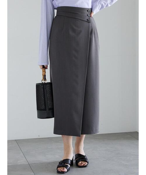 Te chichi(テチチ)の「【宮本茉由着用】ウエストマークラップナロースカート(セットアップ可)(スカート・レディース・ベージュ/ミント/グレー・F)」の12枚目の写真