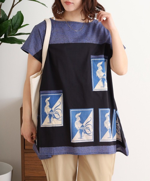 ブラウス シャツ kilki コック柄ノースリーブプルオーバー レディース kilki コック柄ノースリーブプルオーバー（シャツ/ブラウス