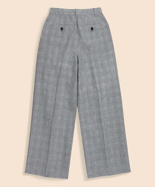BROOKS BROTHERS（ブルックスブラザーズ）の「リネン／コットン　グレンチェック　プリーテッド　ワイドレッグパンツ（スラックス・レディース・グレー・0/2/4/6/8）」の2枚目の写真