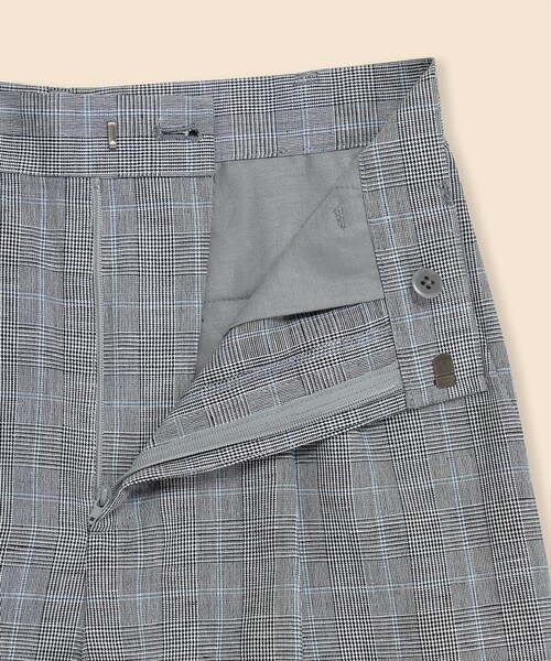 BROOKS BROTHERS（ブルックスブラザーズ）の「リネン／コットン　グレンチェック　プリーテッド　ワイドレッグパンツ（スラックス・レディース・グレー・0/2/4/6/8）」の3枚目の写真