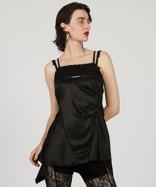 PRANK PROJECT Satin Cami Tunic ブラック PRANK PROJECT(プランク プロジェクト)｜サテンキャミチュニック