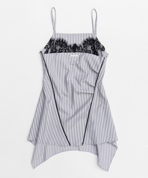 PRANK PROJECT(プランクプロジェクト)の「アシメランジェリーキャミチュニック / Asymmetrical Lingerie Cami Tunic(キャミソール・レディース・ブラック/ライトイエロー/グレー・FREE)」の12枚目の写真