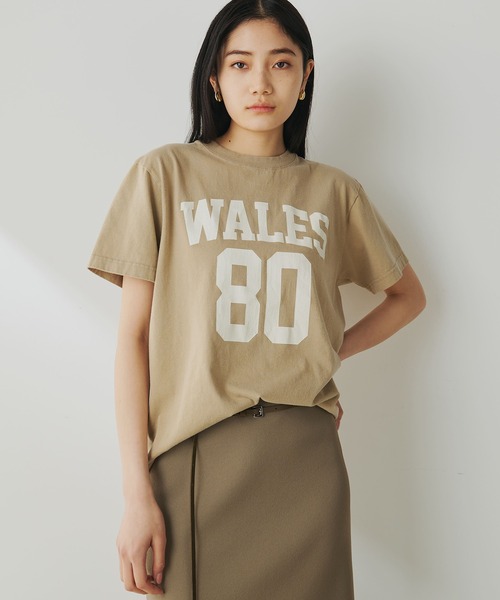 Whim Gazette(ウィムガゼット)の「ナンバーTシャツ(Tシャツ/カットソー・レディース・オフホワイト/サックスブルー/サンドベージュ・FREE)」の2枚目の写真