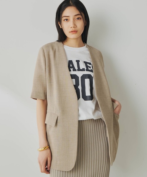 Whim Gazette(ウィムガゼット)の「ナンバーTシャツ(Tシャツ/カットソー・レディース・オフホワイト/サックスブルー/サンドベージュ・FREE)」の13枚目の写真