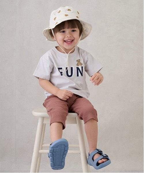 petit main（プティマイン）の「【プティプラ】BOYS半袖Tシャツ（Tシャツ/カットソー・キッズ・シルバーグレー/ネイビー/キャメル/カラフル/ライトグレー/マルチ/アイボリー/クリーム/オフホワイト/ターコイズブルー・90cm/100cm/110cm/80ｃｍ/120cm/130cm）」の14枚目の写真