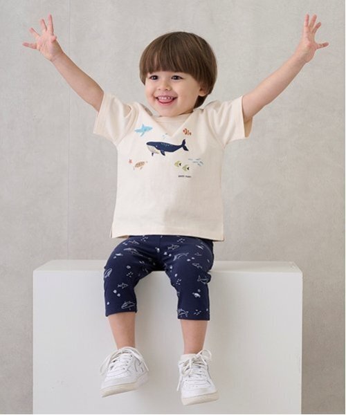 petit main（プティマイン）の「【プティプラ】BOYS半袖Tシャツ（Tシャツ/カットソー・キッズ・シルバーグレー/ネイビー/キャメル/カラフル/ライトグレー/マルチ/アイボリー/クリーム/オフホワイト/ターコイズブルー・90cm/100cm/110cm/80ｃｍ/120cm/130cm）」の15枚目の写真