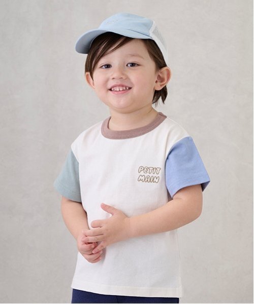 petit main（プティマイン）の「【プティプラ】BOYS半袖Tシャツ（Tシャツ/カットソー・キッズ・シルバーグレー/ネイビー/キャメル/カラフル/ライトグレー/マルチ/アイボリー/クリーム/オフホワイト/ターコイズブルー・90cm/100cm/110cm/80ｃｍ/120cm/130cm）」の16枚目の写真