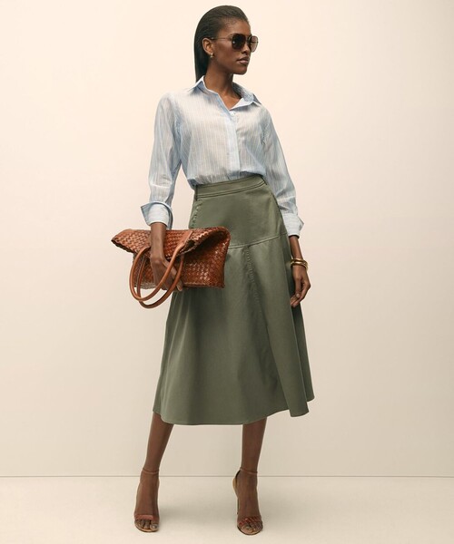 BROOKS BROTHERS（ブルックスブラザーズ）の「ストレッチコットンサテン　Aラインスカート（スカート・レディース・オリーブ・0/2/4/6/8）」の4枚目の写真