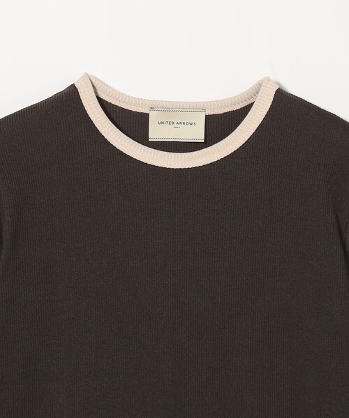 UNITEDARROWS TOKYO リブバイカラーパイピング Tシャツホワイト リブ バイカラーパイピング Tシャツ