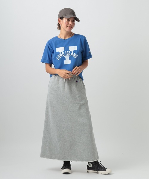 Champion(チャンピオン)の「【Champion(チャンピオン)】別注ロゴ半袖T(Tシャツ/カットソー・レディース・オフホワイト/ブルー/ブラック・FREE)」の6枚目の写真