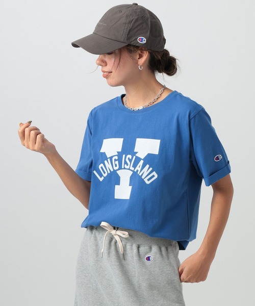 Champion(チャンピオン)の「【Champion(チャンピオン)】別注ロゴ半袖T(Tシャツ/カットソー・レディース・オフホワイト/ブルー/ブラック・FREE)」の7枚目の写真