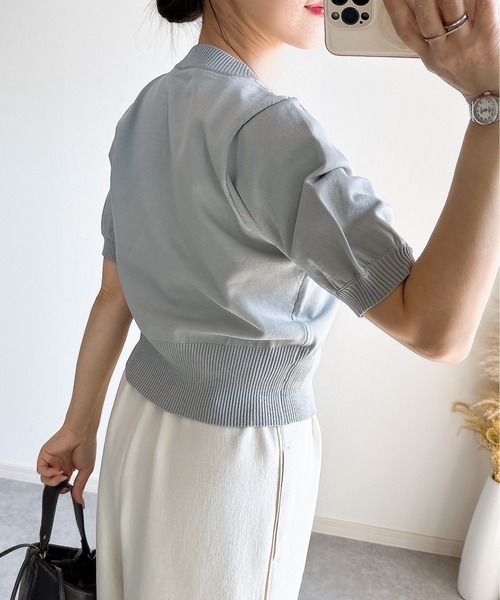 &. NOSTALGIA(アンドドットノスタルジア)の「【ZOZO限定】ハートボタンカーディガン(カーディガン/ボレロ・レディース・ホワイト/ピンク/レッド/ブラック/グレー/グレイッシュブルー・M)」の9枚目の写真