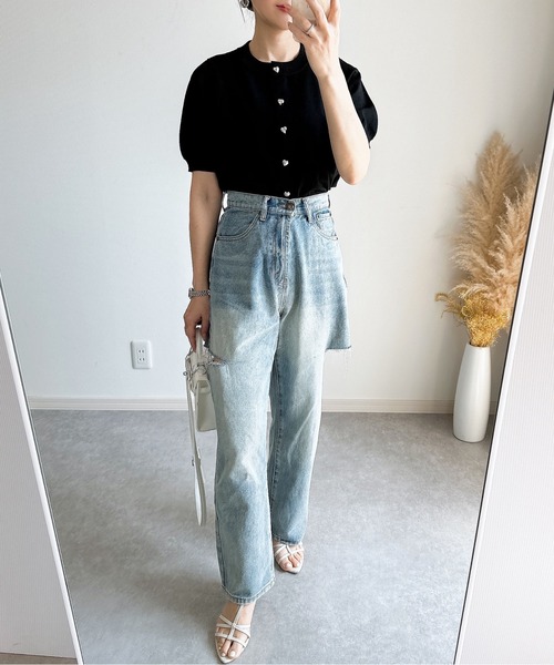 &. NOSTALGIA(アンドドットノスタルジア)の「【ZOZO限定】ハートボタンカーディガン(カーディガン/ボレロ・レディース・ホワイト/ピンク/レッド/ブラック/グレー/グレイッシュブルー・M)」の20枚目の写真