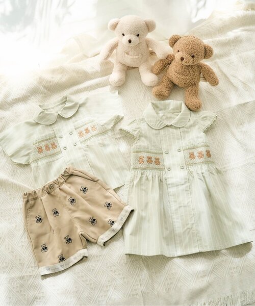 apres les cours(アプレレクール)の「tiny bear 刺繍パンツ(その他パンツ・キッズ・ベージュ/ネイビー・80/90/100/110/120)」の10枚目の写真
