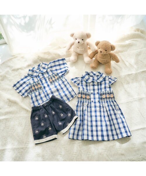 apres les cours（アプレレクール）の「tiny bear 刺繍パンツ（その他パンツ・キッズ・ベージュ/ネイビー・80/90/100/110/120）」の5枚目の写真