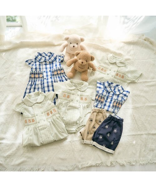 apres les cours（アプレレクール）の「tiny bear 刺繍パンツ（その他パンツ・キッズ・ベージュ/ネイビー・80/90/100/110/120）」の6枚目の写真