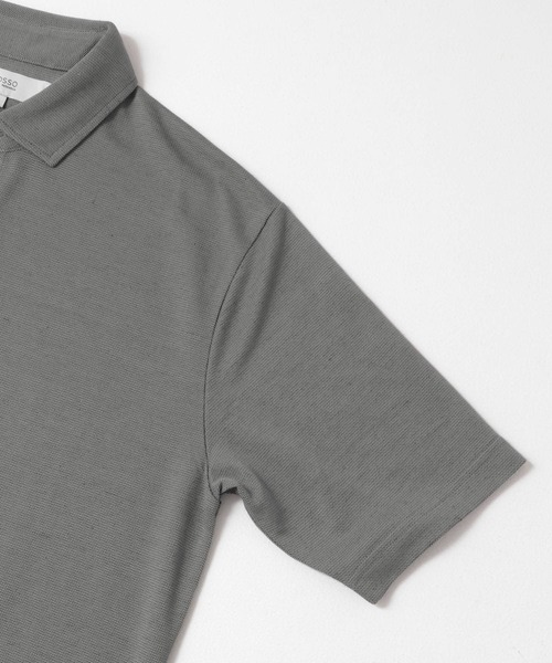 URBAN RESEARCH ROSSO MEN(アーバンリサーチロッソメン)の「『WEB限定』『XLサイズあり』 リネン混カノコポロシャツ(ポロシャツ・メンズ・アイボリー/チャコールグレー/ブラウン/カーキ/ブラック・SMALL/MEDIUM/LARGE/X-LARGE)」の9枚目の写真