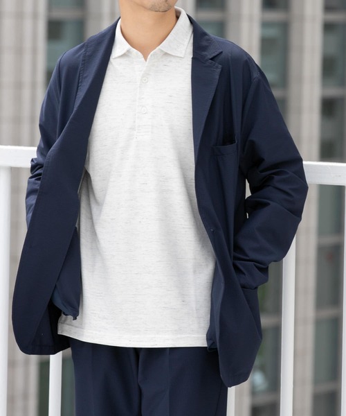 URBAN RESEARCH ROSSO MEN(アーバンリサーチロッソメン)の「『WEB限定』『XLサイズあり』 リネン混カノコポロシャツ(ポロシャツ・メンズ・アイボリー/チャコールグレー/ブラウン/カーキ/ブラック・SMALL/MEDIUM/LARGE/X-LARGE)」の7枚目の写真