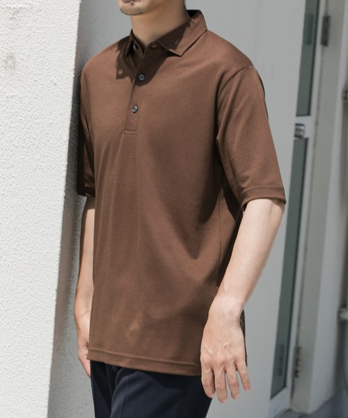 URBAN RESEARCH ROSSO MEN(アーバンリサーチロッソメン)の「『WEB限定』『XLサイズあり』 リネン混カノコポロシャツ(ポロシャツ・メンズ・アイボリー/チャコールグレー/ブラウン/カーキ/ブラック・SMALL/MEDIUM/LARGE/X-LARGE)」の15枚目の写真