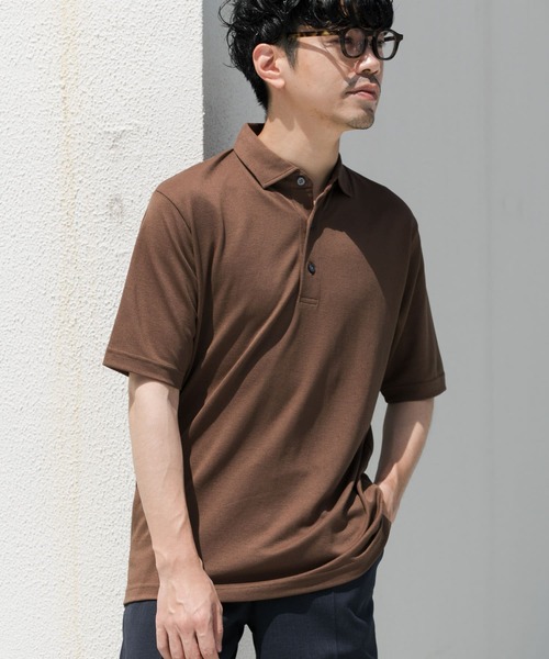 URBAN RESEARCH ROSSO MEN(アーバンリサーチロッソメン)の「『WEB限定』『XLサイズあり』 リネン混カノコポロシャツ(ポロシャツ・メンズ・アイボリー/チャコールグレー/ブラウン/カーキ/ブラック・SMALL/MEDIUM/LARGE/X-LARGE)」の16枚目の写真