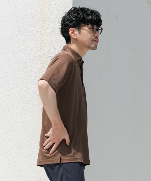 URBAN RESEARCH ROSSO MEN(アーバンリサーチロッソメン)の「『WEB限定』『XLサイズあり』 リネン混カノコポロシャツ(ポロシャツ・メンズ・アイボリー/チャコールグレー/ブラウン/カーキ/ブラック・SMALL/MEDIUM/LARGE/X-LARGE)」の17枚目の写真