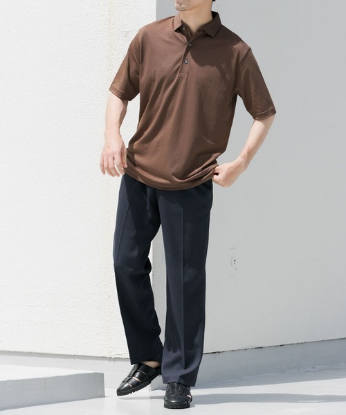 URBAN RESEARCH ROSSO MEN(アーバンリサーチロッソメン)の「『WEB限定』『XLサイズあり』 リネン混カノコポロシャツ(ポロシャツ・メンズ・アイボリー/チャコールグレー/ブラウン/カーキ/ブラック・SMALL/MEDIUM/LARGE/X-LARGE)」の18枚目の写真