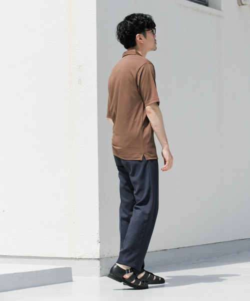 URBAN RESEARCH ROSSO MEN(アーバンリサーチロッソメン)の「『WEB限定』『XLサイズあり』 リネン混カノコポロシャツ(ポロシャツ・メンズ・アイボリー/チャコールグレー/ブラウン/カーキ/ブラック・SMALL/MEDIUM/LARGE/X-LARGE)」の20枚目の写真