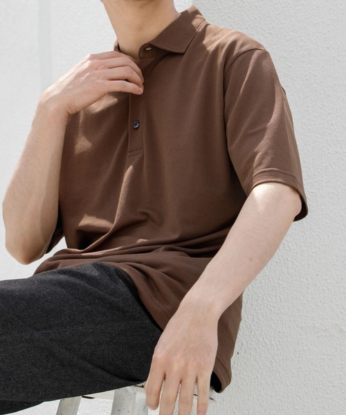 URBAN RESEARCH ROSSO MEN(アーバンリサーチロッソメン)の「『WEB限定』『XLサイズあり』 リネン混カノコポロシャツ(ポロシャツ・メンズ・アイボリー/チャコールグレー/ブラウン/カーキ/ブラック・SMALL/MEDIUM/LARGE/X-LARGE)」の22枚目の写真