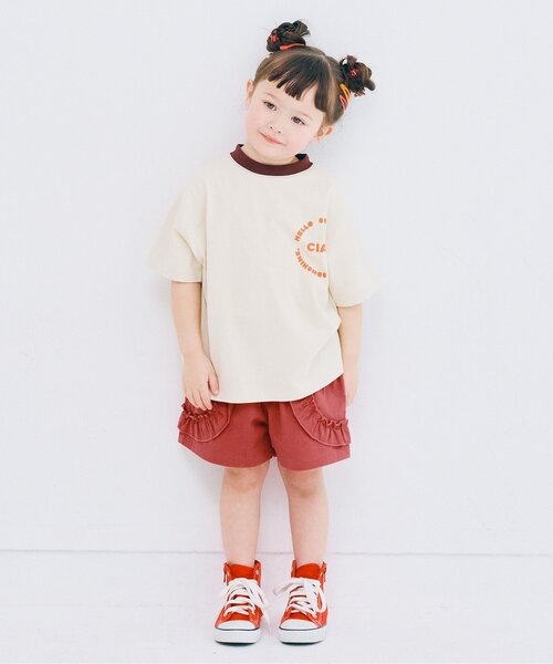 p.premier(ピードットプルミエ)の「サイドポケットフリルショートパンツ(その他パンツ・キッズ・ベージュ/インディゴブルー/カーキ/レッド・80/90/100/110/120/130/140)」の19枚目の写真