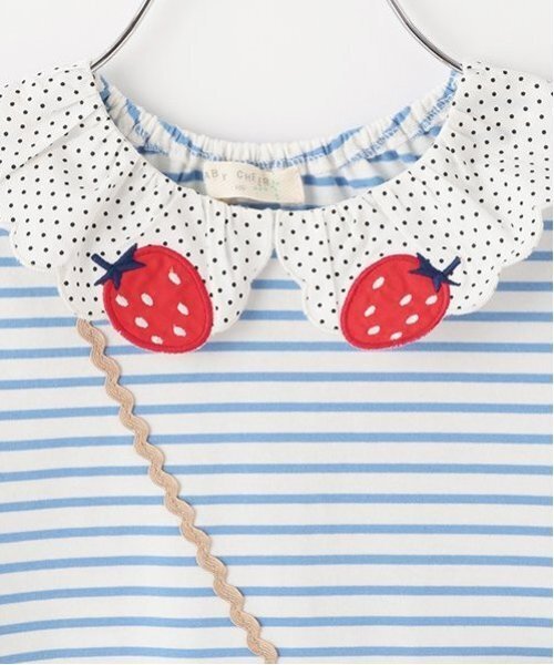 baby cheer（ベイビーチアー）の「いちごポシェットTシャツ（Tシャツ/カットソー・キッズ・オフホワイト/ピンク/サックスブルー・100cm/90cm/120cm/110cm/80ｃｍ）」の6枚目の写真