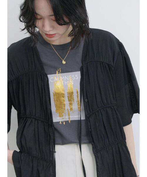 Samansa Mos2 blue（サマンサモスモスブルー）の「リボンギャザーティアードブラウス（シャツ/ブラウス・レディース・ブラック/キナリ/ピンク・F）」の3枚目の写真