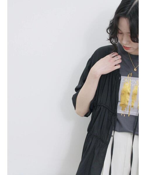 Samansa Mos2 blue（サマンサモスモスブルー）の「リボンギャザーティアードブラウス（シャツ/ブラウス・レディース・ブラック/キナリ/ピンク・F）」の6枚目の写真