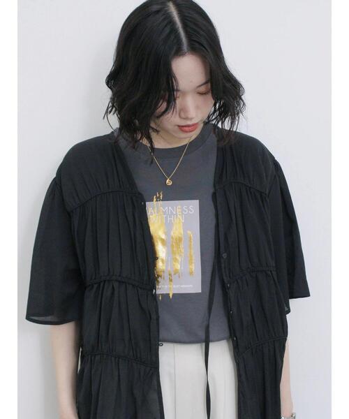 Samansa Mos2 blue（サマンサモスモスブルー）の「リボンギャザーティアードブラウス（シャツ/ブラウス・レディース・ブラック/キナリ/ピンク・F）」の7枚目の写真