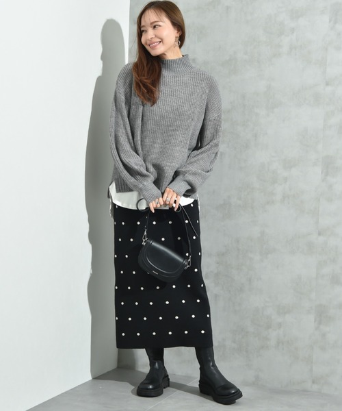 INTERPLANET(インタープラネット)の「片畦編みハイネックプルオーバー(ニット/セーター・レディース・レッド/グリーン/グレー・FREE)」の17枚目の写真