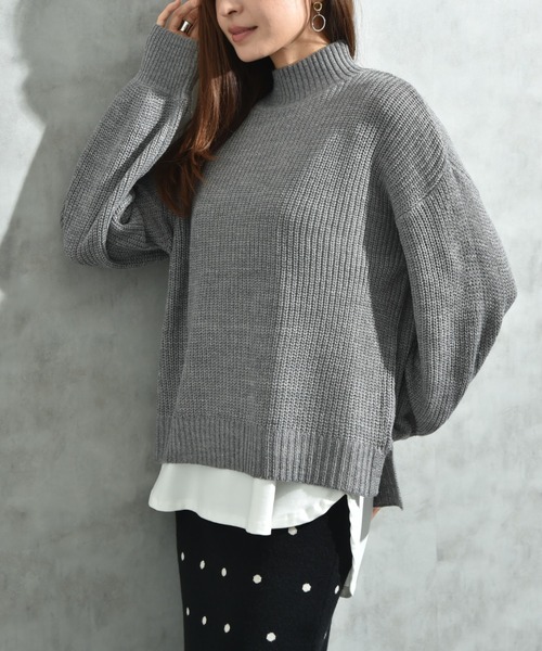 INTERPLANET(インタープラネット)の「片畦編みハイネックプルオーバー(ニット/セーター・レディース・レッド/グリーン/グレー・FREE)」の22枚目の写真