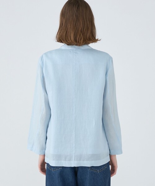 MACPHEE（マカフィー）の「ラミーソリッド シングルジャケット（テーラードジャケット・レディース・チャコールグレー/ライトブルー/ベージュ・36）」の9枚目の写真