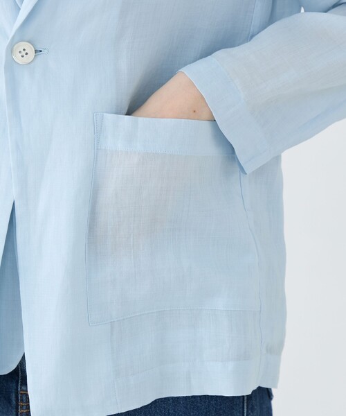 MACPHEE（マカフィー）の「ラミーソリッド シングルジャケット（テーラードジャケット・レディース・チャコールグレー/ライトブルー/ベージュ・36）」の5枚目の写真