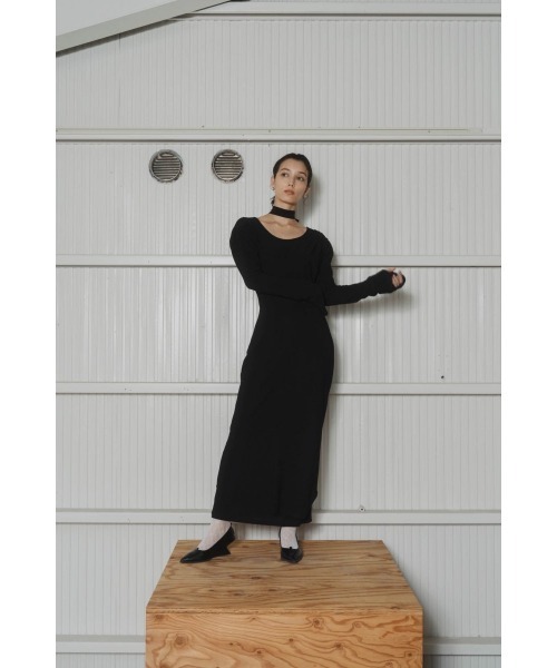 ワンピース KnuthMarf 2way layered one piece/black Knuth Marf - 2way layered one piece / 2ウェイ レイヤード