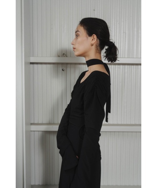 Knuth Marf(クヌースマーフ)の「2way layered one piece(ワンピース・レディース・ブラック/グレイッシュベージュ・SMALL/MEDIUM/X-SMALL)」の6枚目の写真