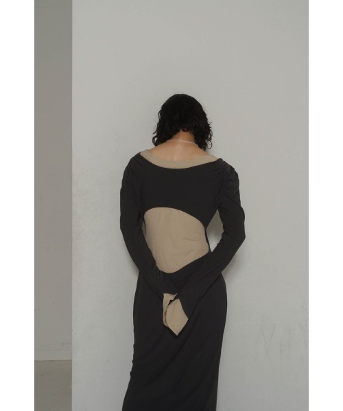 ワンピース KnuthMarf 2way layered one piece/black Knuth Marf - 2way layered one piece / 2ウェイ レイヤード