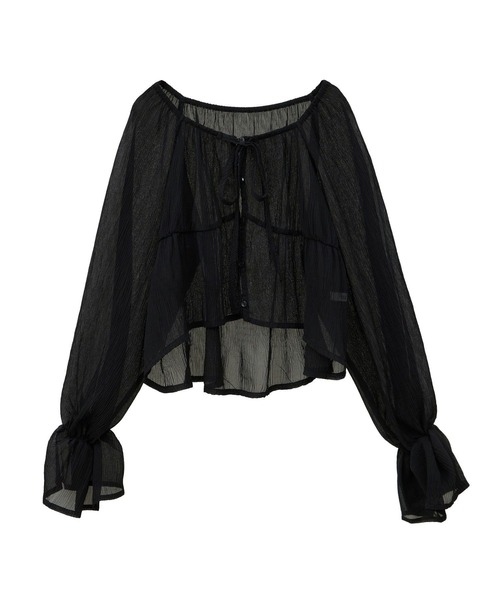 earth music&ecology（アースミュージックアンドエコロジー）の「ナローリボンくしゅくしゅギャザーブラウス（シャツ/ブラウス・レディース・アイボリー/ブラック/ブラウン/その他1・FREE）」の21枚目の写真