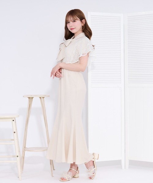 apres jour(アプレジュール)の「ケープボウタイマーメイドワンピース(ワンピース・レディース・ネイビー/ブラック/ライトブルー/アイボリー・X-LARGE/フリー)」の12枚目の写真